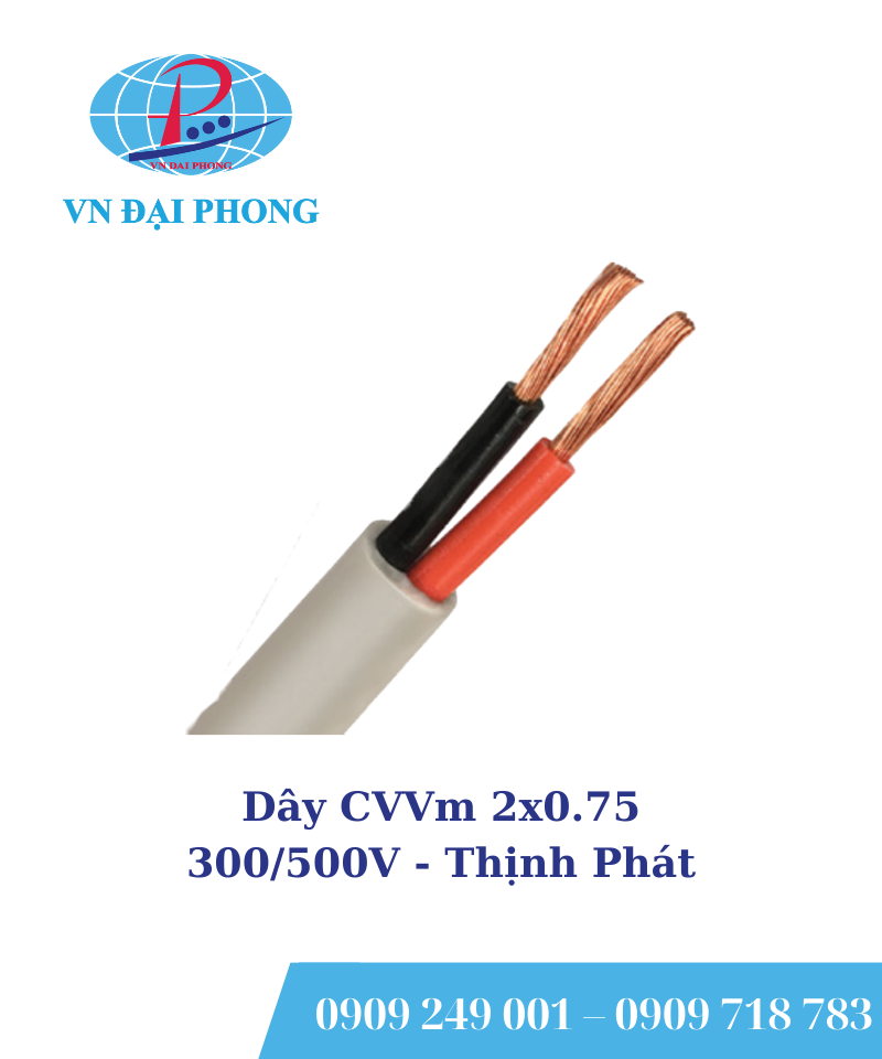 Dây cáp Thịnh Phát CVVm 2x0.75 - 300/500V