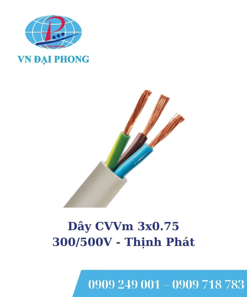 Dây cáp Thịnh Phát CVVm 3x0.75 - 300/500V