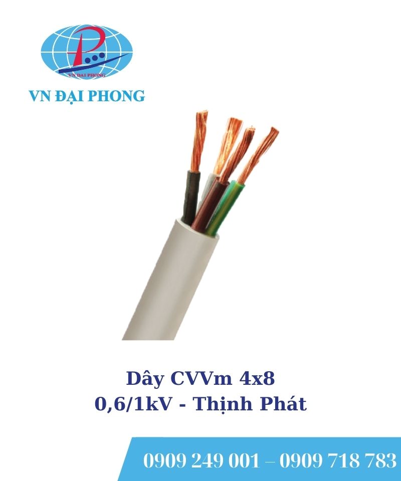 Dây cáp Thịnh Phát CVVm 4x8 - 0,6/1kV