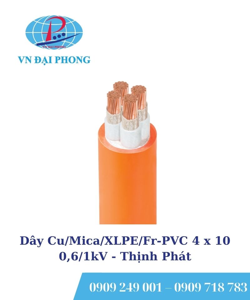Dây cáp Thịnh Phát Cu/Mica/XLPE/Fr-PVC 4 x 10 - 0,6/1kV