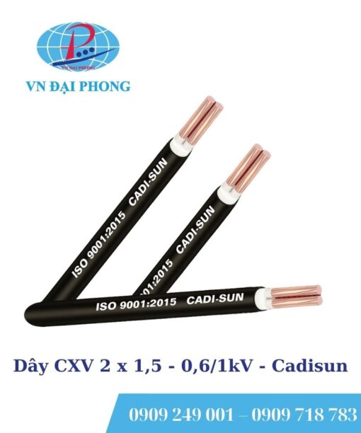 Dây cáp điện Cadisun CXV 2 x 1,5 - 0,6/1kV