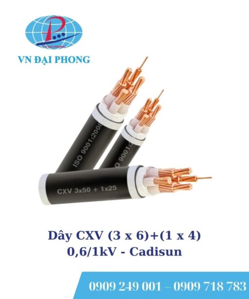 Dây cáp điện Cadisun CXV (3 x 6)+(1 x 4) - 0,6/1KV