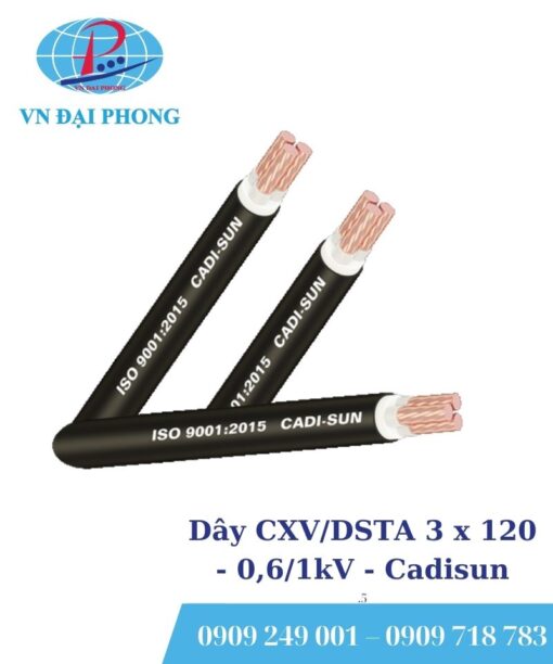 Dây cáp điện Cadisun CXV/DSTA 3 x 120 - 0,6/1kV