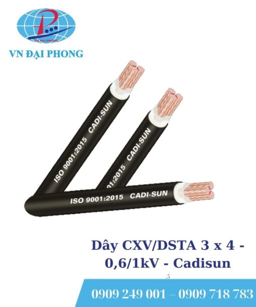 Dây cáp điện Cadisun CXV/DSTA 3 x 4 - 0,6/1kV