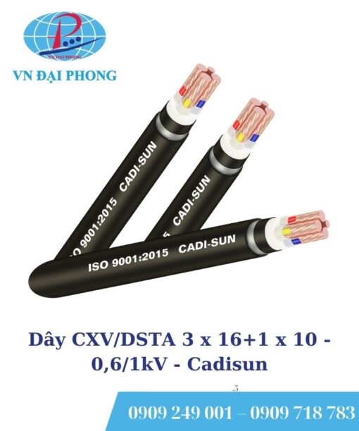 Dây cáp điện Cadisun CXV/DSTA 3 x 16+1 x 10 - 0,6/1kV
