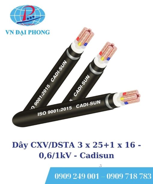 Dây cáp điện Cadisun CXV/DSTA 3 x 25+1 x 16 - 0,6/1kV