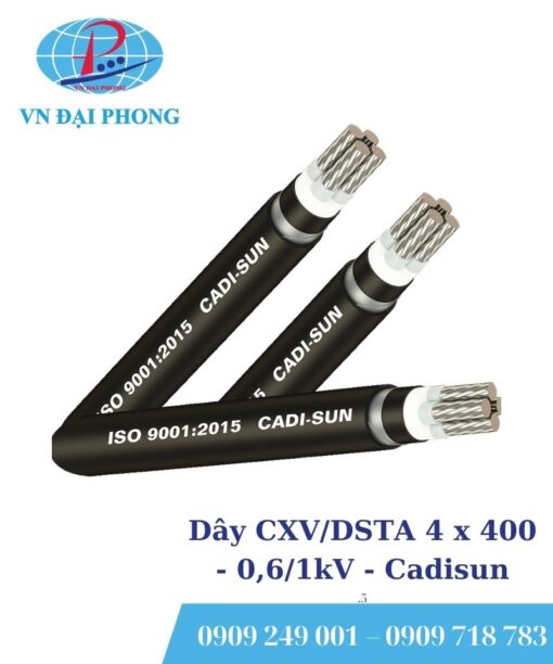 Dây cáp điện Cadisun CXV/DSTA 4 x 400 - 0,6/1kV