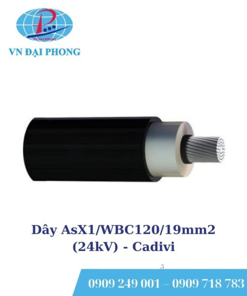 Dây cáp điện Cadivi AsX1/WBC120/19mm2 (24kV)