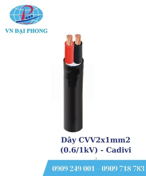 Dây cáp điện Cadivi CVV2x1mm2 (0.6/1kV)
