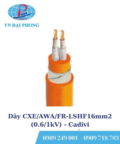 Dây cáp điện Cadivi CXE/AWA/FR-LSHF16mm2 (0.6/1kV)