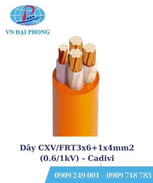 Dây cáp điện Cadivi CXV/FRT3x6+1x4mm2 (0.6/1kV)