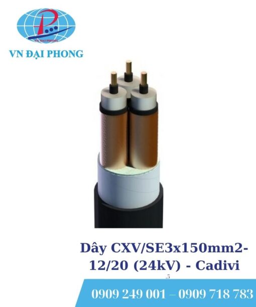Dây cáp điện Cadivi CXV/SE3x150mm2-12/20 (24kV)