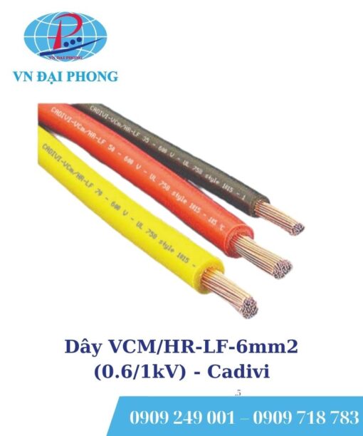 Dây cáp điện Cadivi VCM/HR-LF-6mm2 (0.6/1kV)
