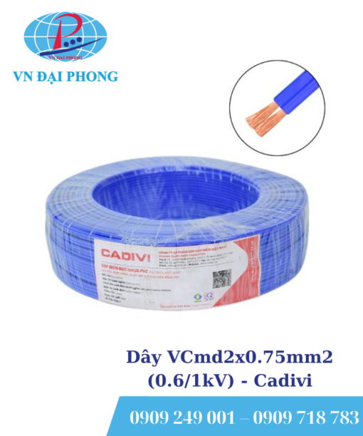 Dây cáp điện Cadivi VCmd2x0.75mm2 (0.6/1kV)