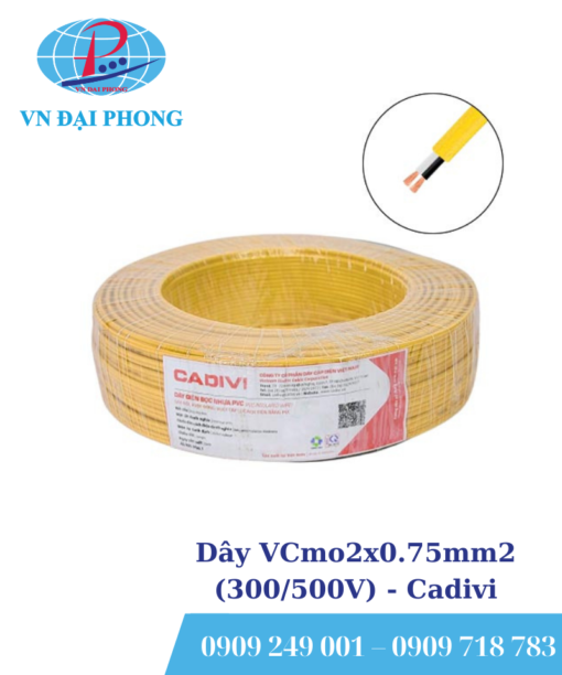 Dây cáp điện Cadivi VCmo2x0.75mm2 (300/500V)