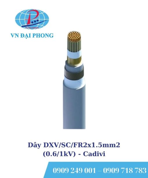 Dây cáp điện Cadivi DXV/SC/FR2x1.5mm2 (0.6/1kV)