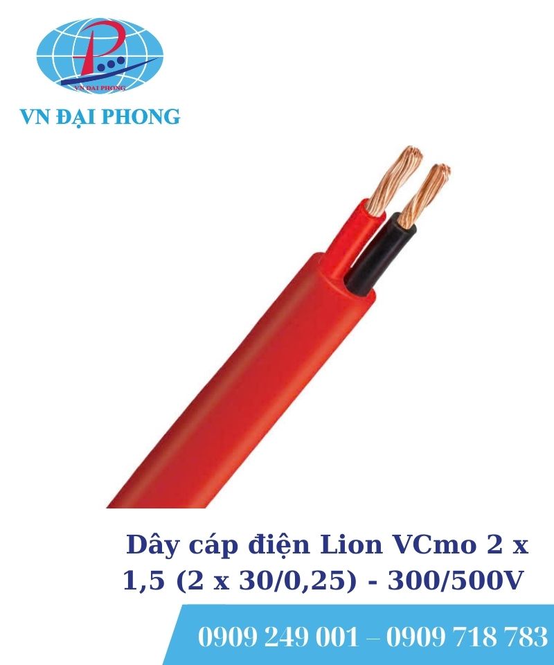 Dây cáp điện Lion VCmo 2 x 1,5 (2 x 30/0,25) - 300/500V