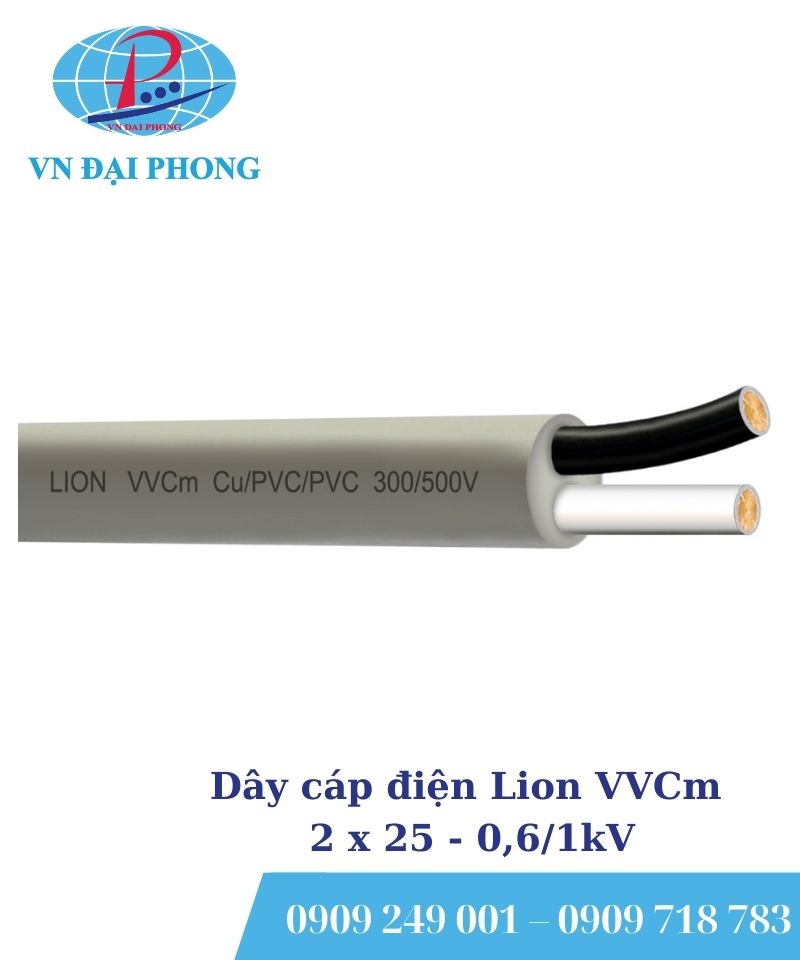 Dây cáp điện Lion VVCm 2 x 25 - 0,6/1kV