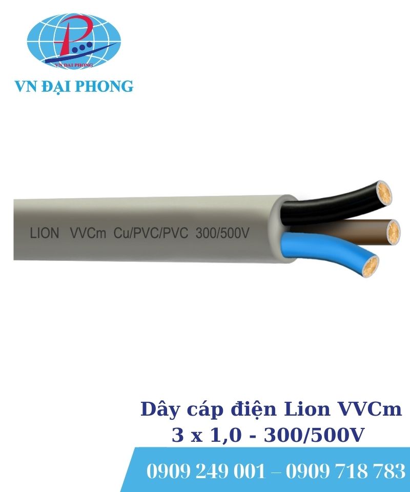 Dây cáp điện Lion VVCm 3 x 1,0 - 300/500V