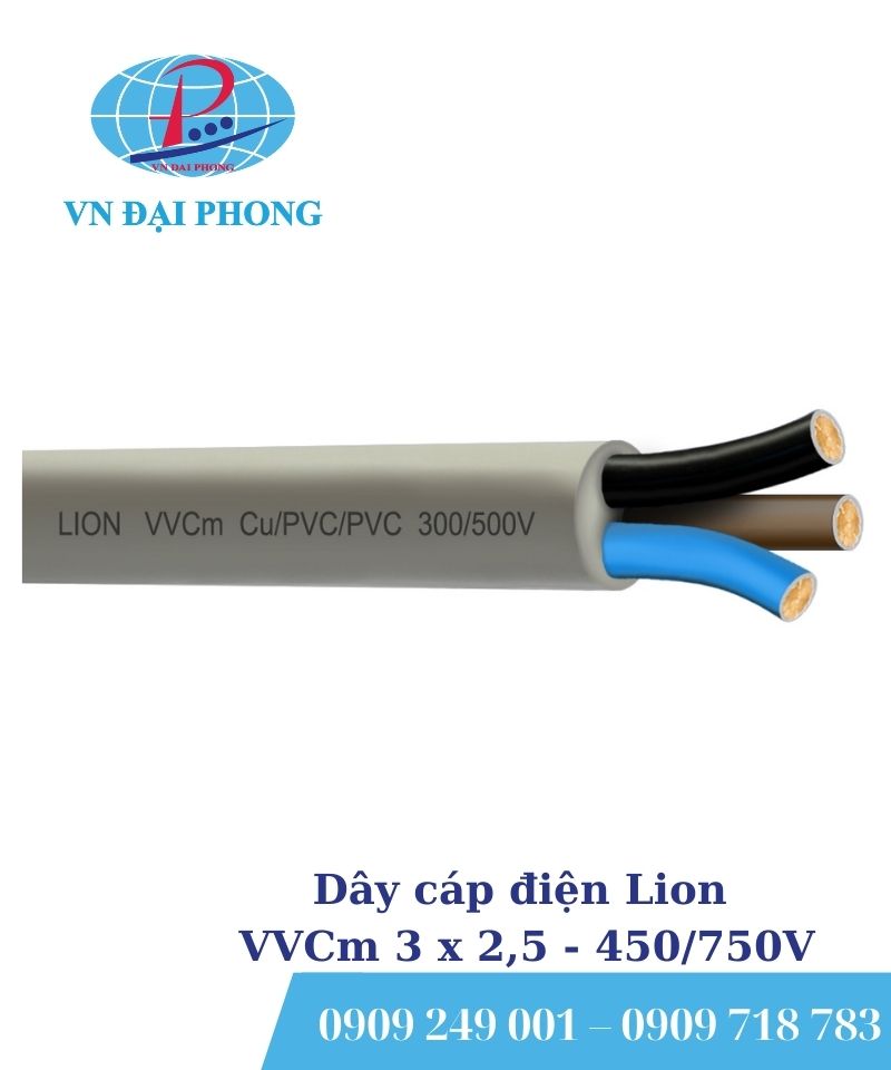 Dây cáp điện Lion VVCm 3 x 2,5 - 450/750V