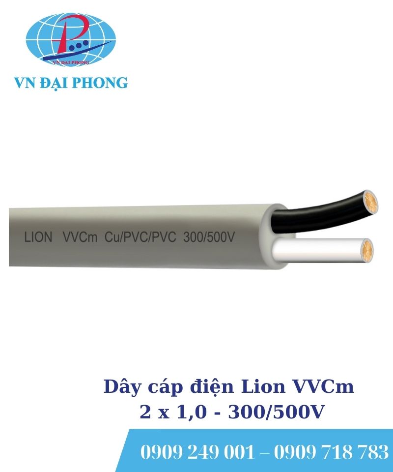 Dây cáp điện Lion VVCm 2 x 1,0 - 300/500V