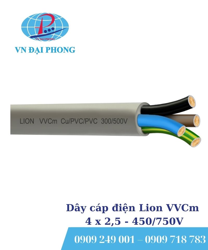 Dây cáp điện Lion VCm 4 x 2,5 - 300/500V