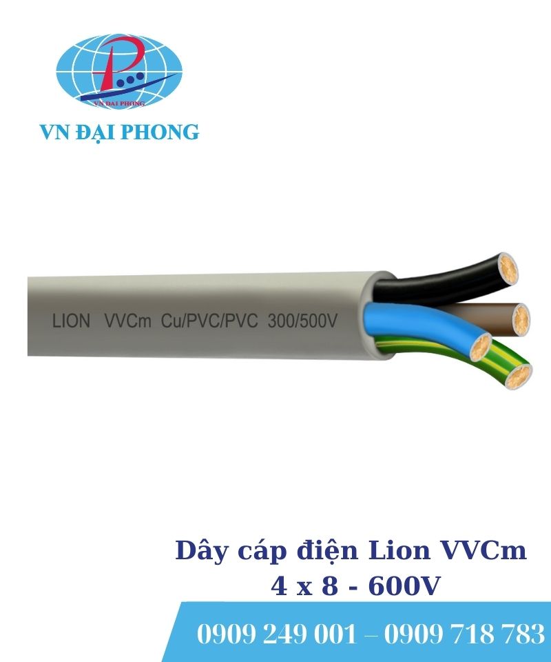 Dây cáp điện Lion VVCm 4 x 8 - 600V