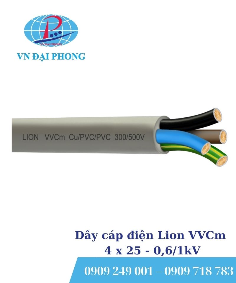 Dây cáp điện Lion VVCm 4 x 25 - 0,6/1kV