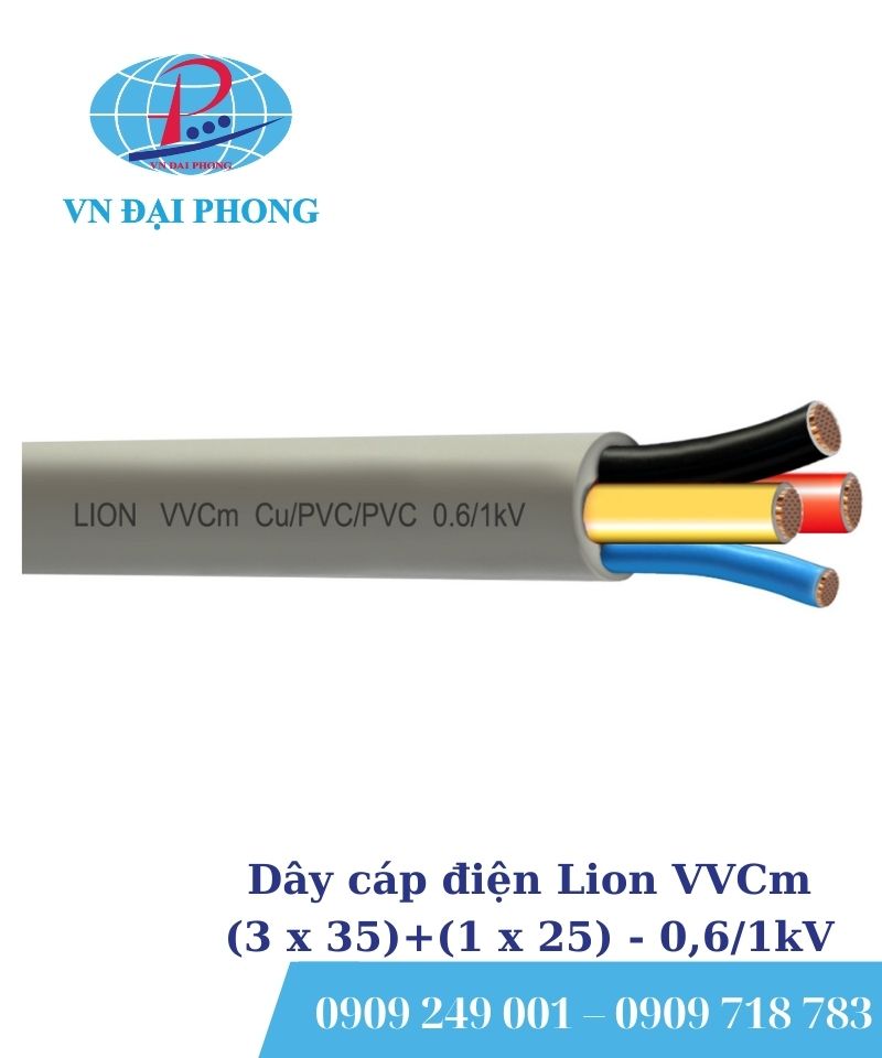 Dây cáp điện Lion VVCm (3 x 35)+(1 x 25) - 0,6/1kV