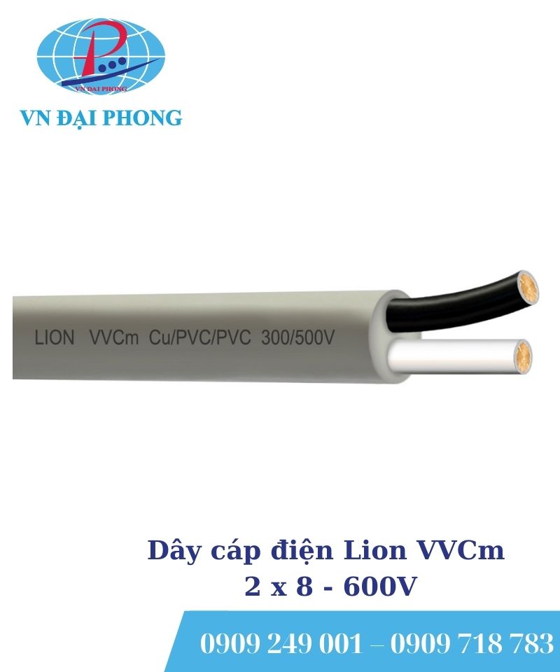 Dây cáp điện Lion VVCm 2 x 8 - 600V