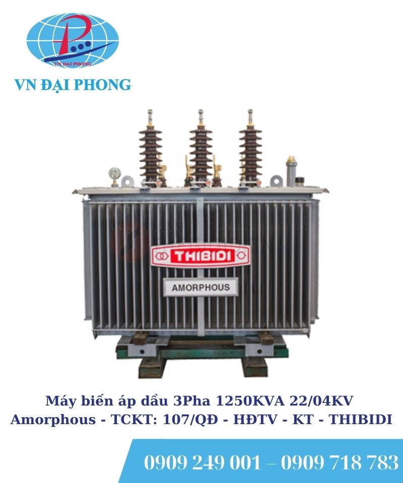 Máy biến áp dầu 3 pha THIBIDI 1250KVA 22/0.4KV Amorphous