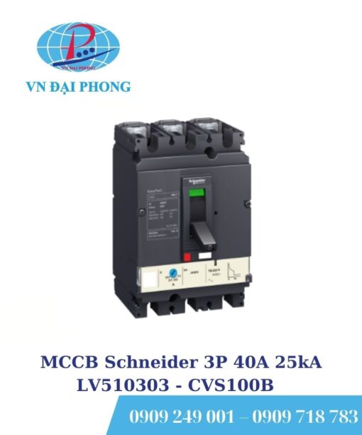 MCCB Schneider 3P 40A 25kA LV510303 - CVS100B 