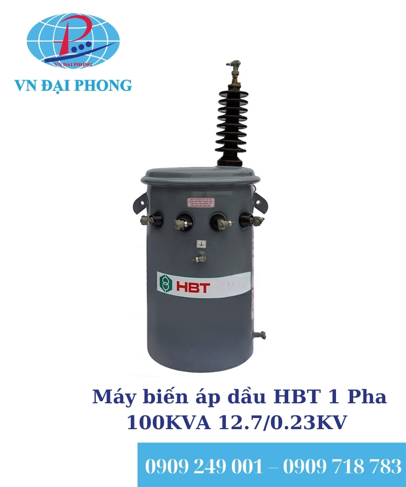 Máy biến áp dầu HBT 1 Pha 100KVA 12.7/0.23KV