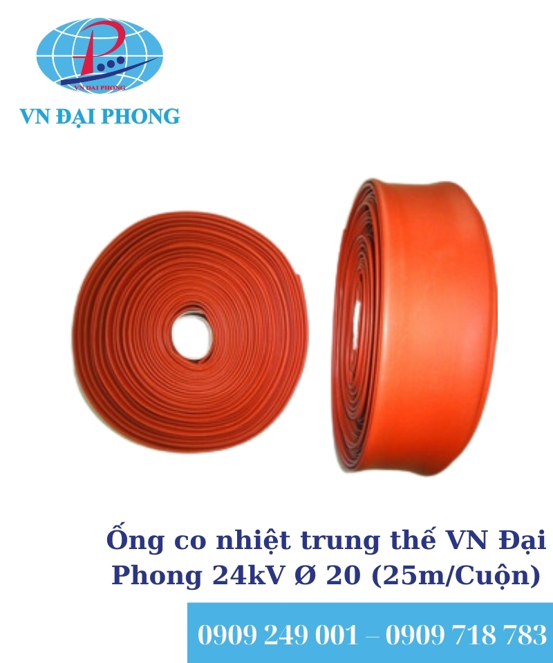 Ống co nhiệt trung thế VN Đại Phong 24kV Ø 20 (25m/Cuộn)