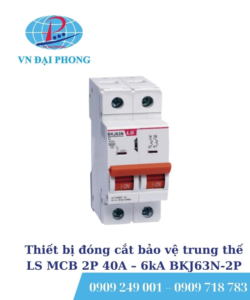 Thiết bị đóng cắt bảo vệ trung thế LS MCB 2P 40A – 6kA BKJ63N-2P