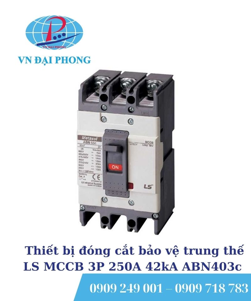 Thiết bị đóng cắt bảo vệ trung thế LS MCCB 3P 250A 42kA ABN403c