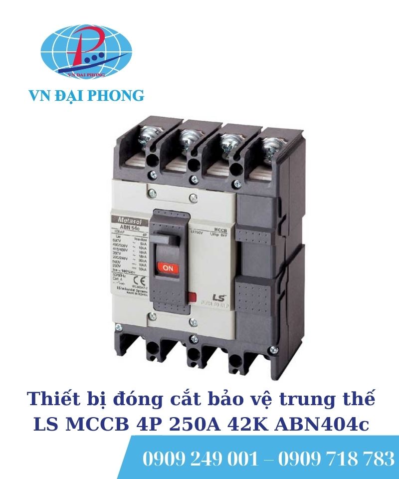Thiết bị đóng cắt bảo vệ trung thế LS MCCB 4P 250A 42K ABN404c