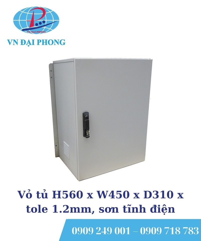 Vỏ tủ H560 x W450 x D310 x tole 1.2mm, sơn tĩnh điện