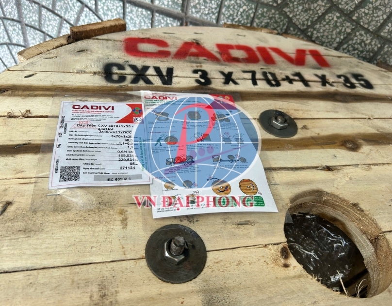 Dây cáp điện Cadivi CXE/FR-LSHF3X50+1X25mm2 (0.6/1kV)