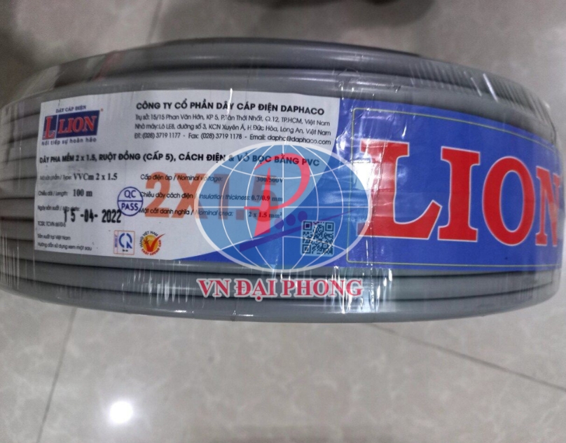 Dây cáp điện Lion VVCm 3 x 4 - 450/750V