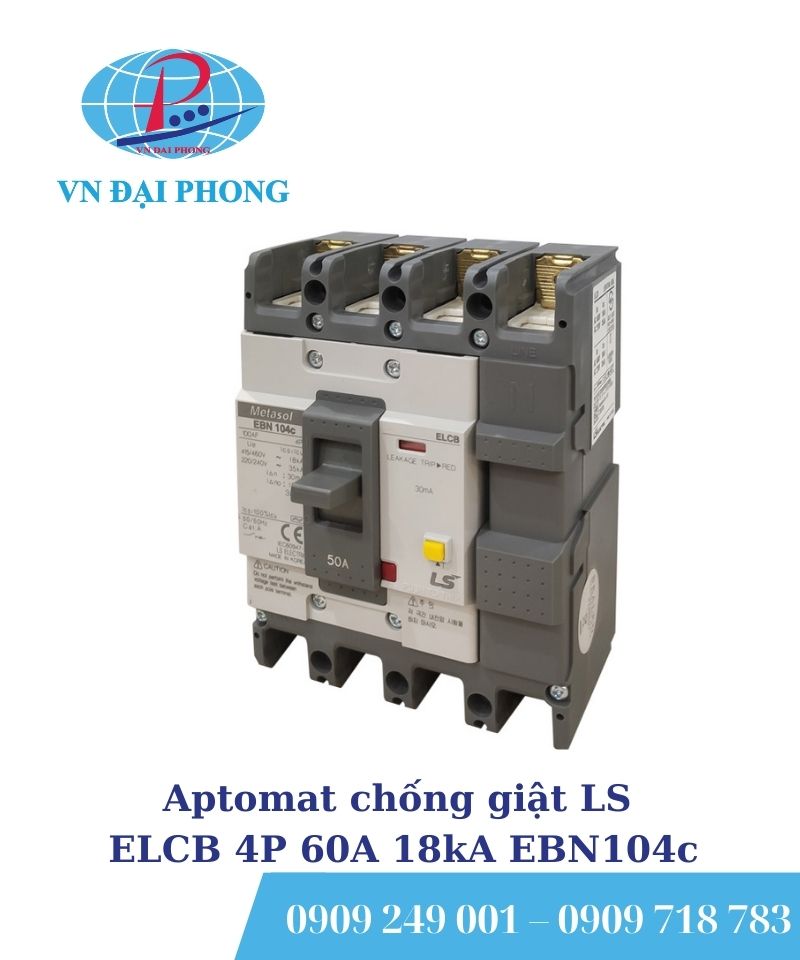 Aptomat chống giật LS ELCB 4P 60A 18kA EBN104c