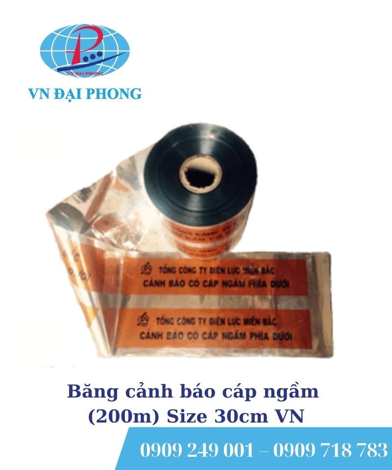 Băng cảnh báo cáp ngầm (200m) Size 30cm VN