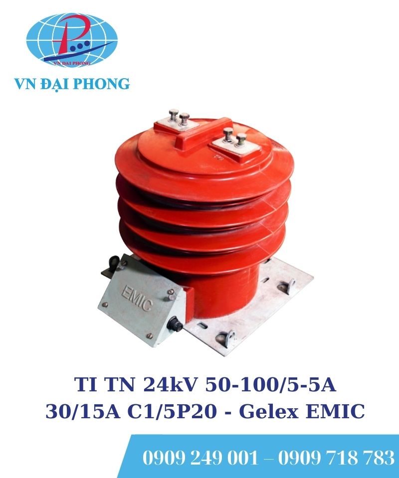 Biến dòng trung thế Gelex EMIC TI TN 24kV 50-100/5-5A 30/15A C1/5P20