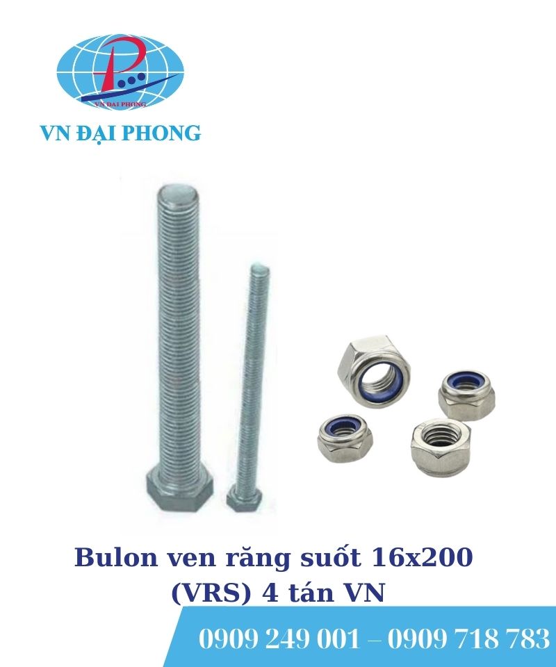 Bulon ven răng suốt 16x200 (VRS) 4 tán VN