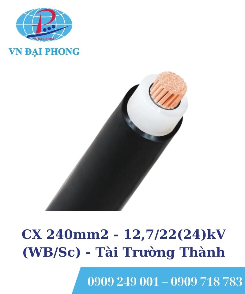 Cáp đồng Tài Trường Thành CX 240mm2 - 12,7/22(24)kV (WB/Sc)