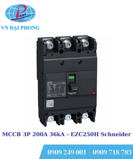 Cầu dao Schneider MCCB 3P 200A 36kA - EZC250H