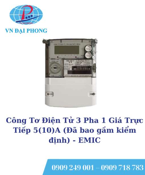 Công Tơ Điện Tử 3 Pha 1 Giá Trực Tiếp 5(10)A (Đã bao gầm kiểm định)