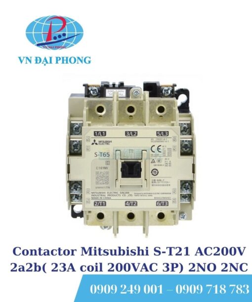 Contactor Mitsubishi S-T21 23A 30kW AC200V 3P