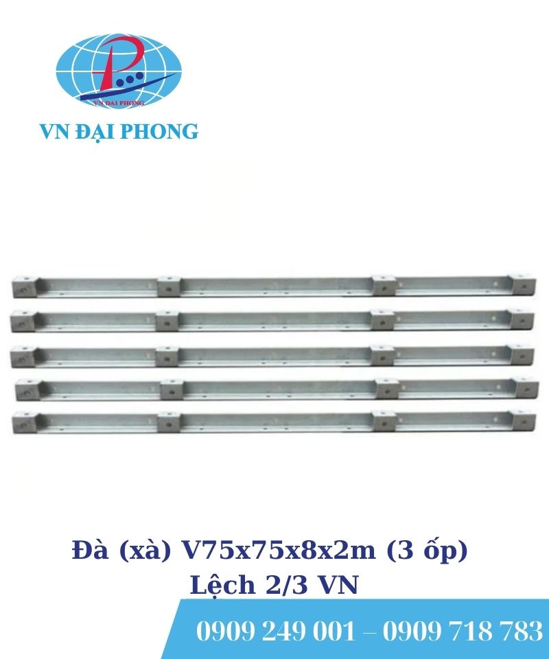 Đà (xà) V75x75x8x2m (3 ốp) Lệch 2/3 VN