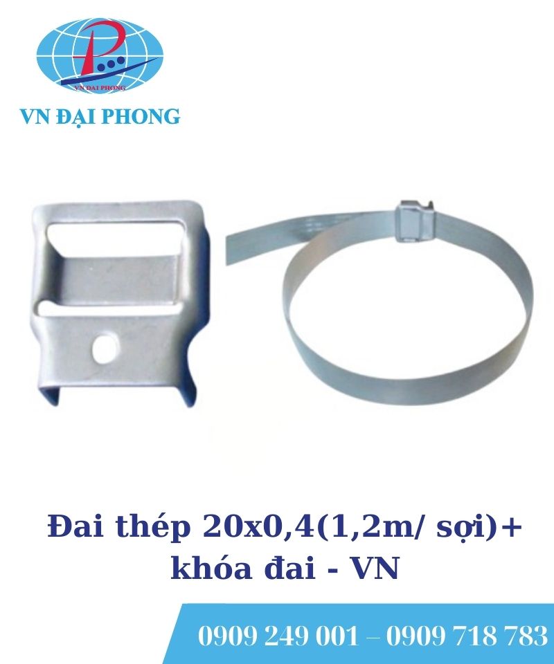 Đai thép 20x0,4(1,2m/ sợi)+ khóa đai